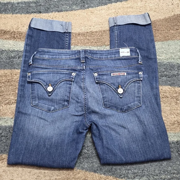 Hudson Jeans Womens 26 Dark Wash Distressed Skinny - Picture 3 of 14